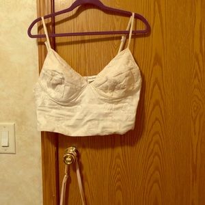 Cream colored crop tank